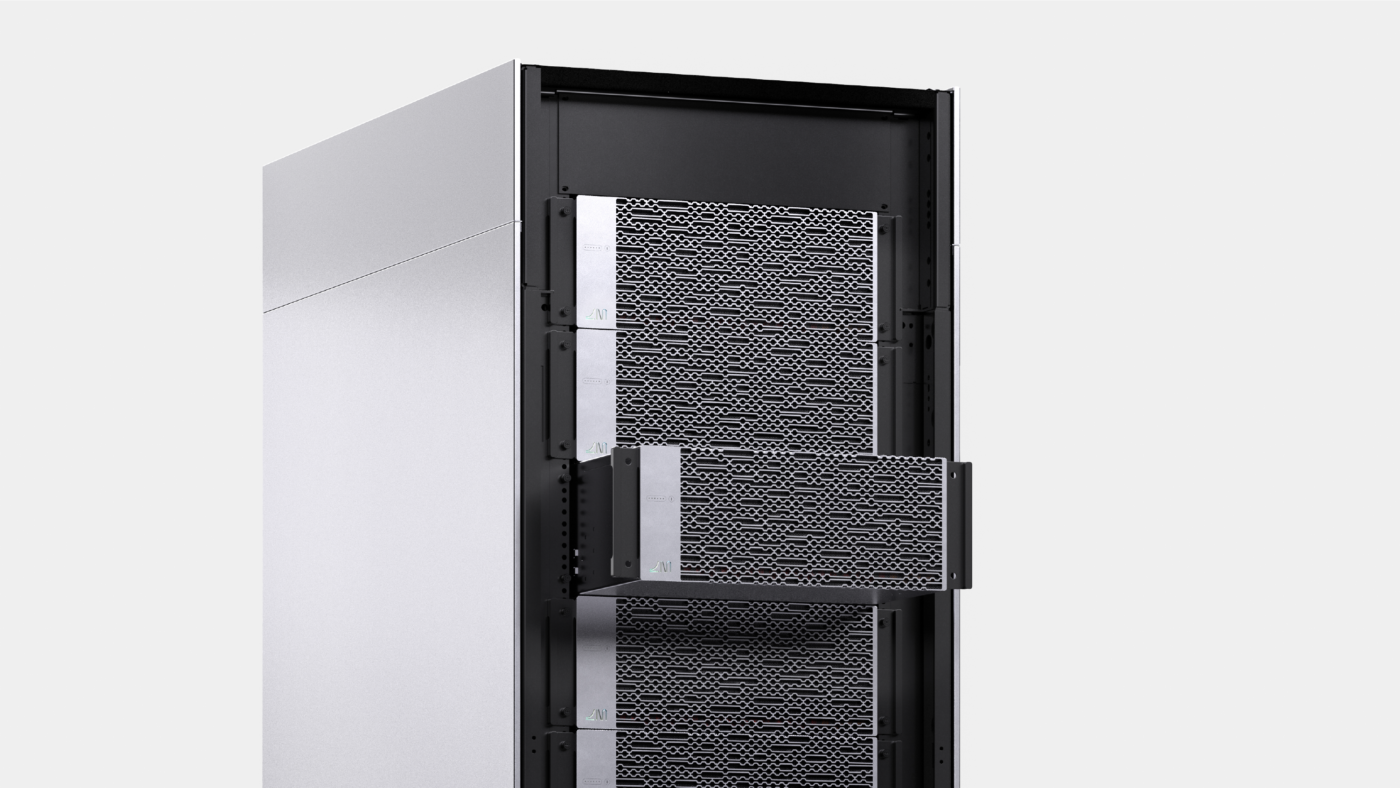 Outward view of the Lightmatter Rack showing its extended components